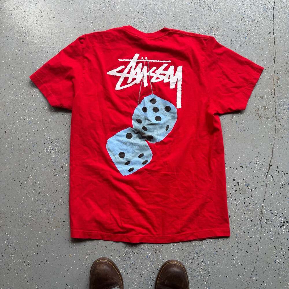 Stussy Fuzzy Dice Tee Red Size XL - Picture 7 of 7